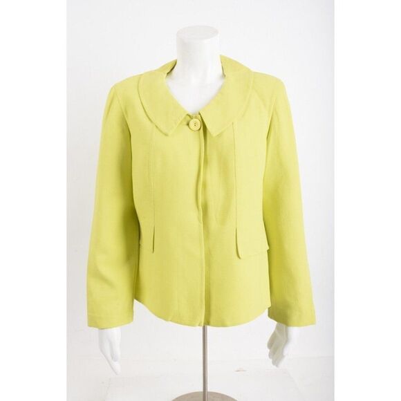Vintage Donna Karen NY Womens Suit Jacket Blazer Vintage US 8 chartreuse Yellow - Picture 1 of 6